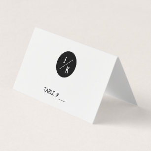 Cartes de place simples en cercle monochrome - pli
