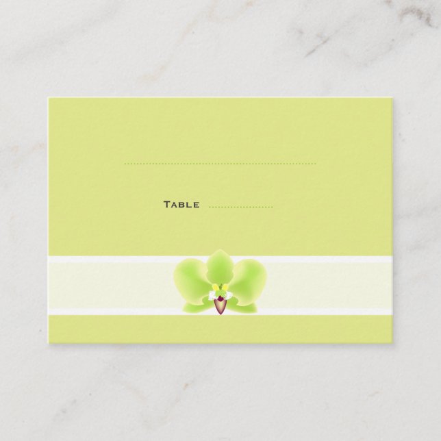 Cartes de place vertes orchidées (Devant)