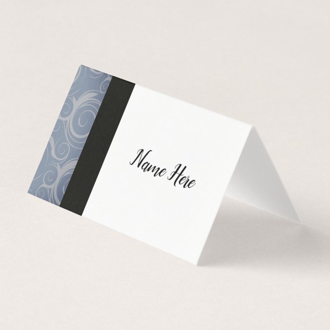Cartes de placement à tourbillons monogrammes (Front)