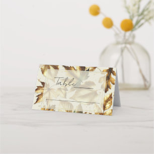 Cartes de placement de mariage automnal beige et a