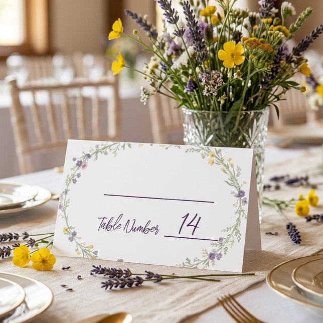 Cartes de placement de mariage bohème floral simpl (Créateur téléchargé)