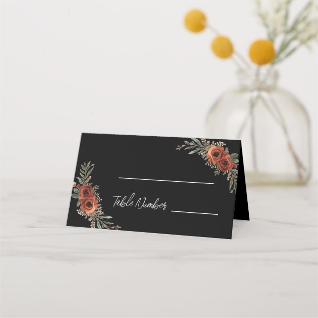 Cartes de placement de mariage bohème floral terra (Devant)