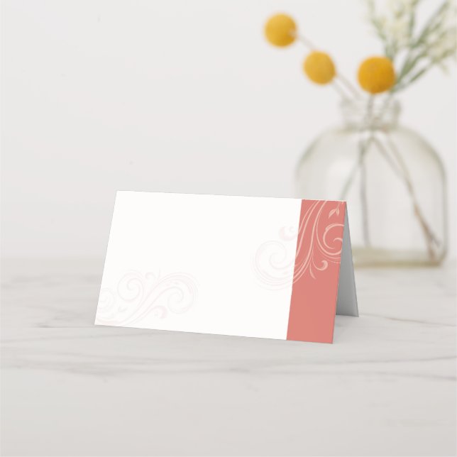 Cartes de placement de mariage Caroline, Corail (Devant)