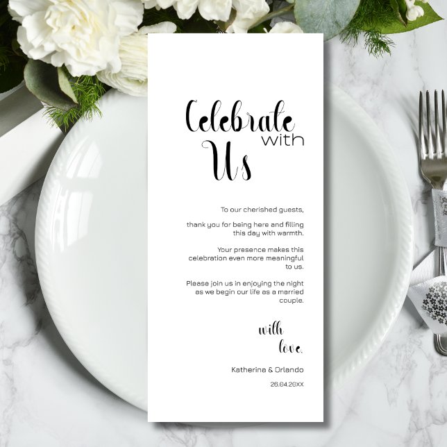 Cartes de placement de mariage Chic Célébrez avec  (Créateur téléchargé)