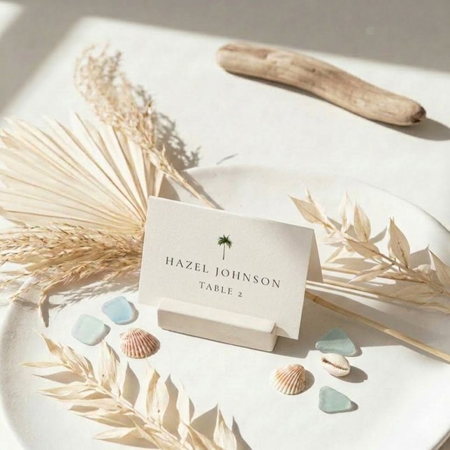 Cartes de placement de mariage élégantes avec palm (Créateur téléchargé)
