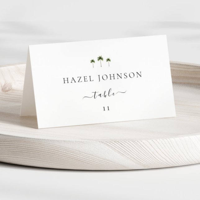 Cartes de placement de mariage élégantes avec palm (Créateur téléchargé)