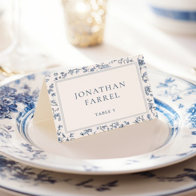 Cartes de placement de mariage élégantes bleu chin (Créateur téléchargé)