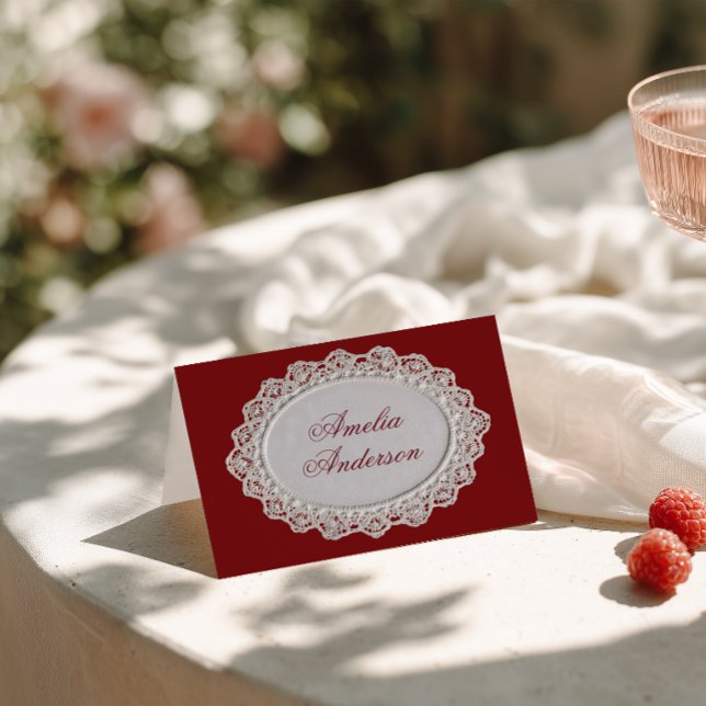 Cartes de placement de mariage en dentelle de Bour (Créateur téléchargé)
