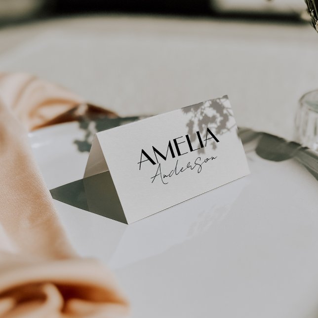 Cartes de placement de mariage en ivoire noir élég (Créateur téléchargé)