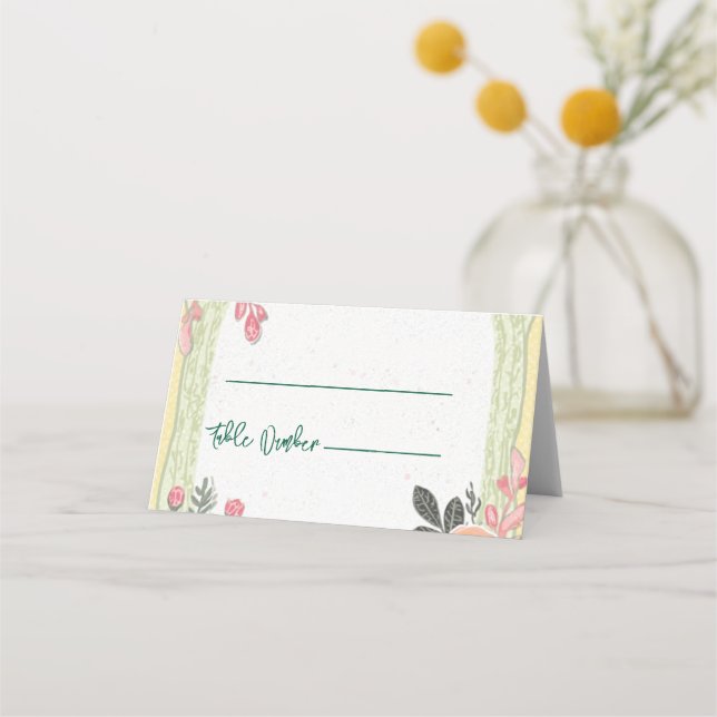 Cartes de placement de mariage florales (Devant)