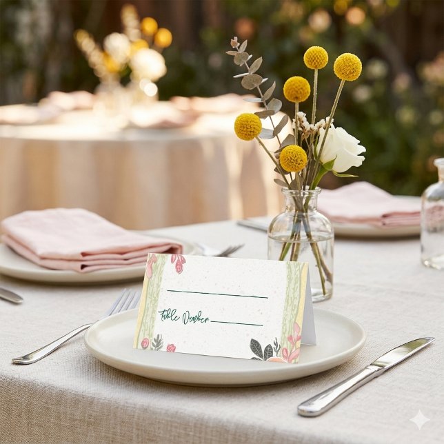 Cartes de placement de mariage florales (Créateur téléchargé)