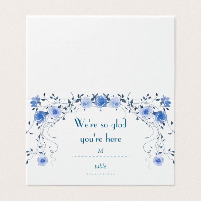 Cartes de placement de mariage florales à l'aquare (Outside Unfolded)