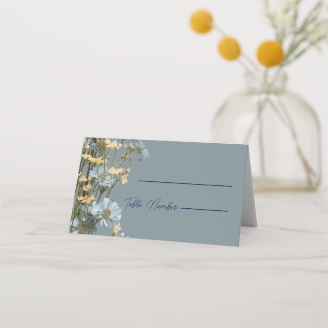 Cartes de placement de mariage florales modernes (Devant)