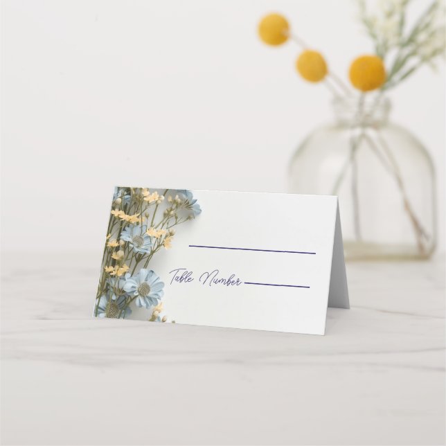 Cartes de placement de mariage florales modernes (Devant)
