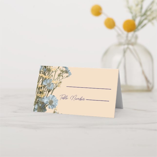 Cartes de placement de mariage florales modernes (Devant)
