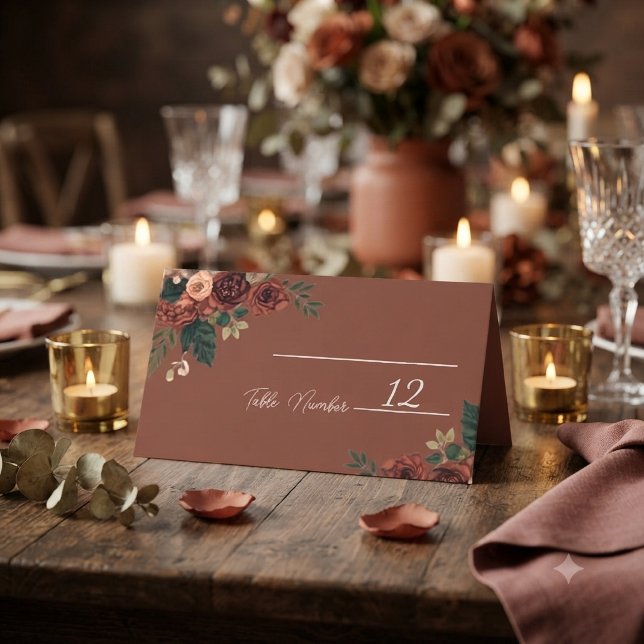 Cartes de placement de mariage florales romantique (Créateur téléchargé)
