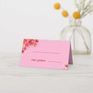 Cartes de placement de mariage florales roses roma