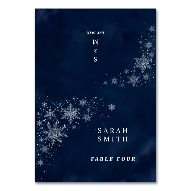 Cartes de Placement de Mariage Hivernal Flocons de (Par défaut)