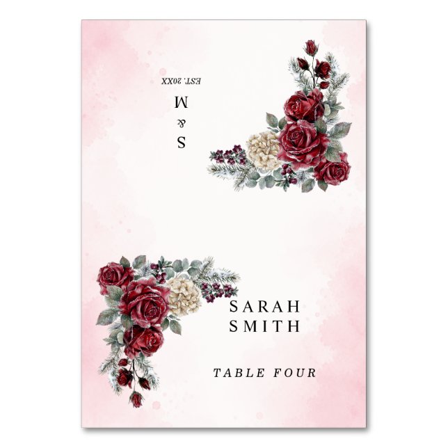Cartes de placement de mariage hivernal Frozen Ros (Par défaut)
