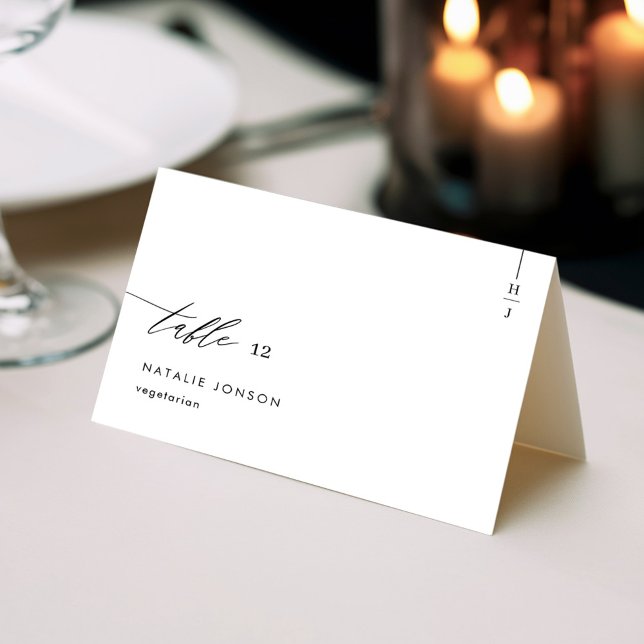 Cartes de Placement de Mariage Simples Avec Choix  (Front)
