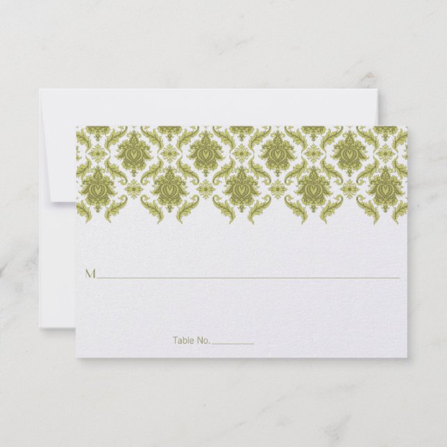 Cartes de placement de table de mariage en damassé (Dos)