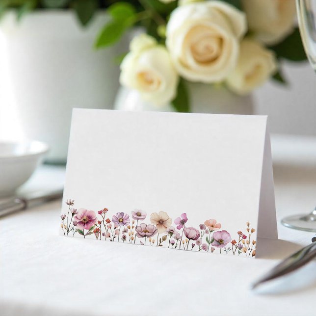 Cartes de placement Fleur sauvage rose poussiéreus (Table Tent Cards)