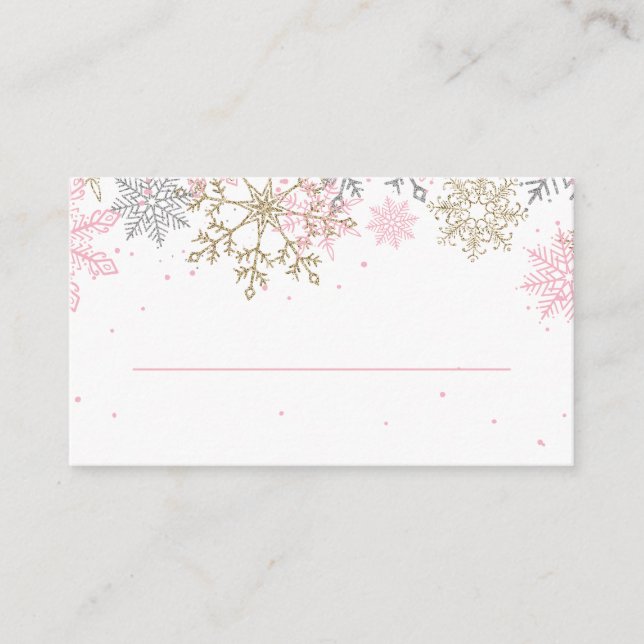 Cartes de placement Flocon de neige Paillettes Ros (Devant)