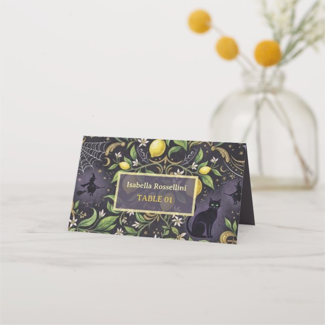 Cartes de placement Halloween Gothique Botanique L (Devant)