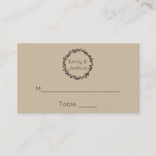 Cartes de placement modèle simple pour mariage (Devant)