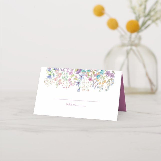 Cartes de placement pour mariage champêtre floral (Devant)