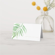 Cartes de placement simples en feuille de palme