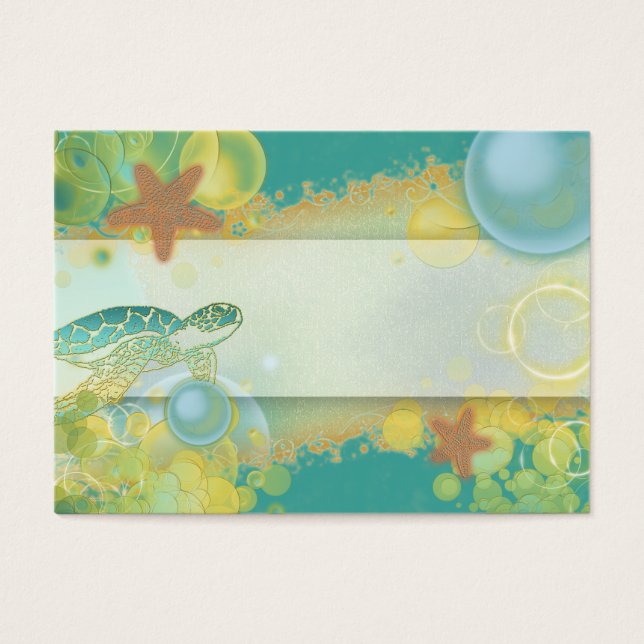 Cartes de placement thème plage étoile de mer (Devant)