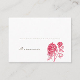 Cartes de places assises Red dahlia mariage escort