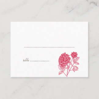Cartes de places assises Red dahlia mariage escort