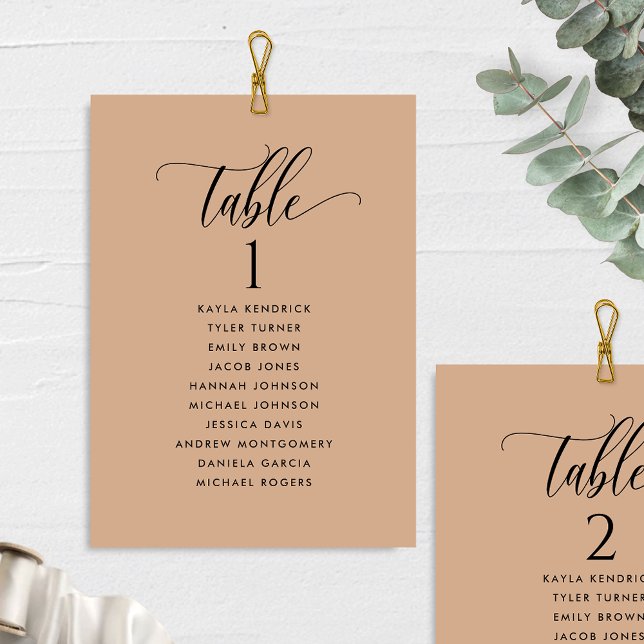 Cartes de plan de siège en terre cuite avec nom d' (Créateur téléchargé)