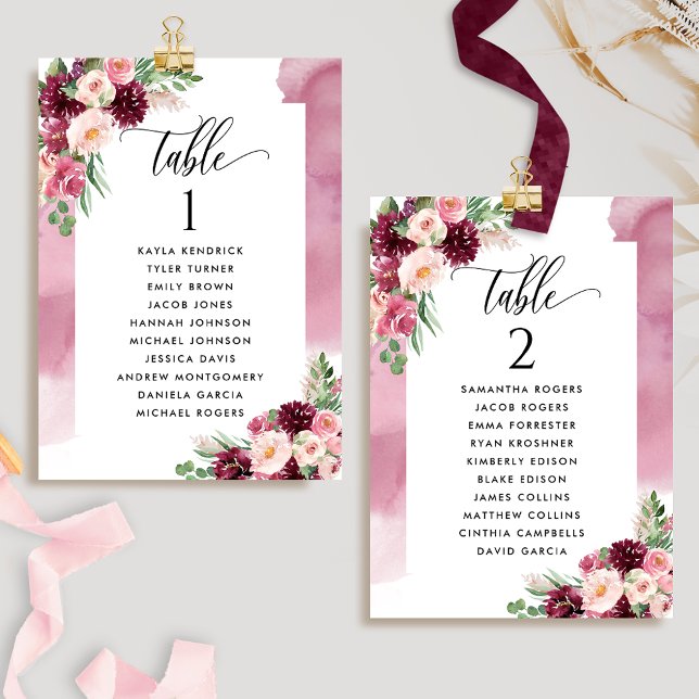 Cartes de Plan de Table avec Noms des Invités Bord (Créateur téléchargé)
