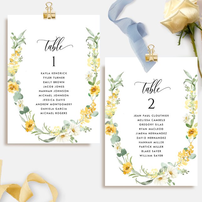 Cartes de plan de table avec noms des invités, mot (Créateur téléchargé)
