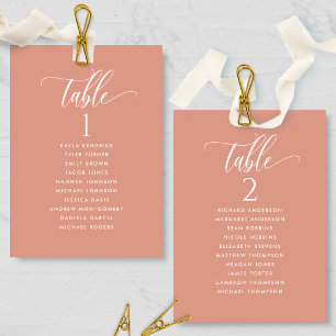 Cartes de plan de table avec noms d'invités Peach