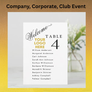 Cartes de plan de table de logo d'entreprise 