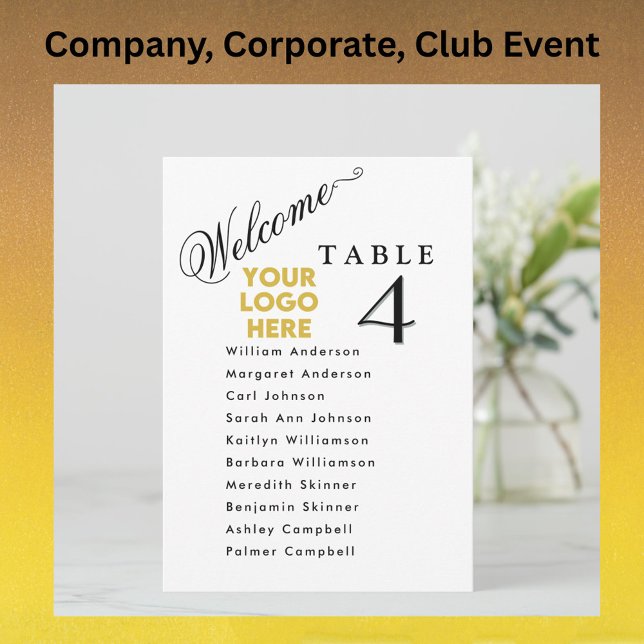 Cartes de plan de table de logo d'entreprise  (Créateur téléchargé)