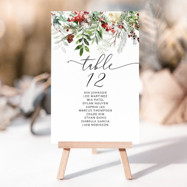 Cartes de plan de table de mariage d'hiver élégant (Créateur téléchargé)