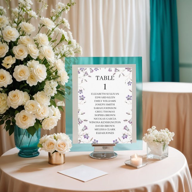 Cartes de plan de table élégantes avec motifs flor (Créateur téléchargé)