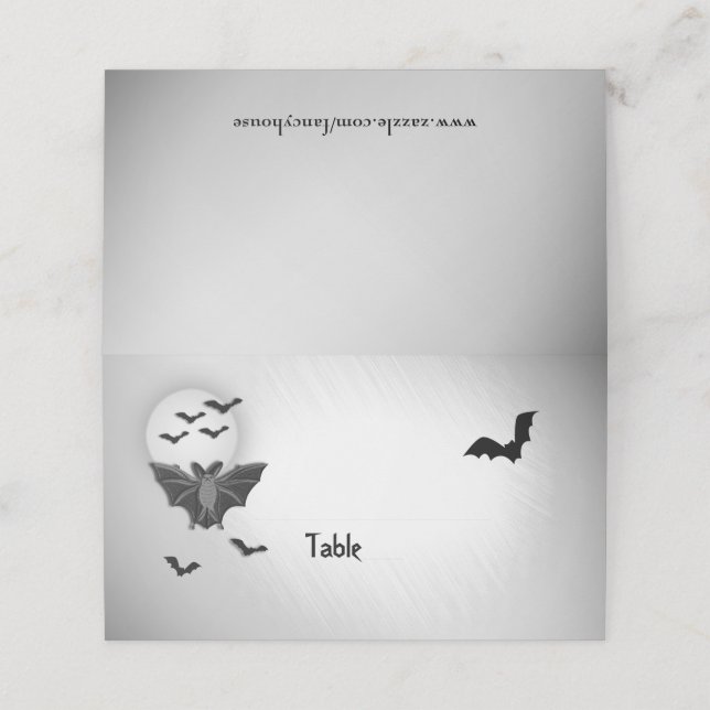 Cartes de Pleine lune Halloween Bats (Extérieur déplié)