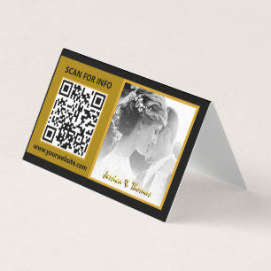 Cartes de pliage Mariages modernes, Code QR, Photo