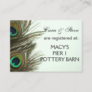 Cartes de plumes de paon du Registre mariage