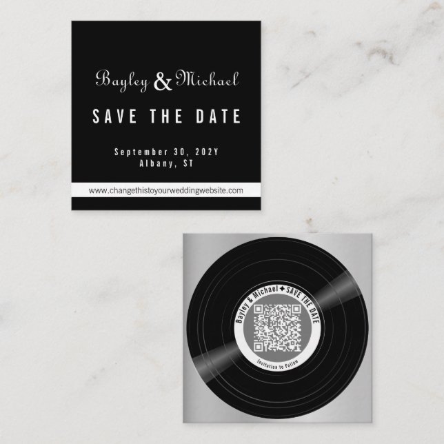 Cartes de pochette QR Code pour disque vinyle 10 (Devant / Derrière)