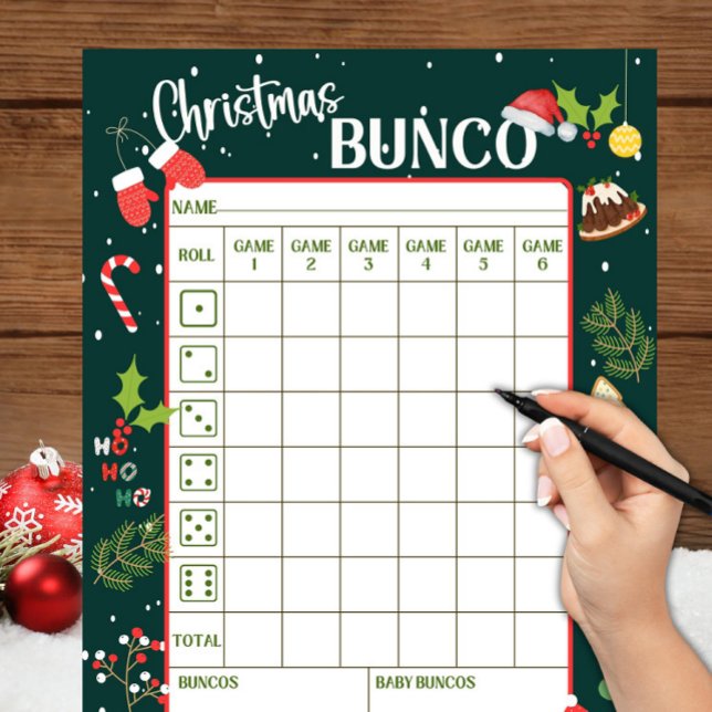 Cartes de pointage de Noël imprimables Bunco (Créateur téléchargé)