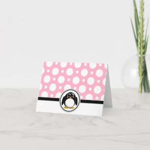 Cartes de points Pingouin Rose Personnalisées