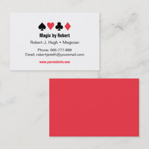 Cartes de poker As Magiciens Cartes de visite