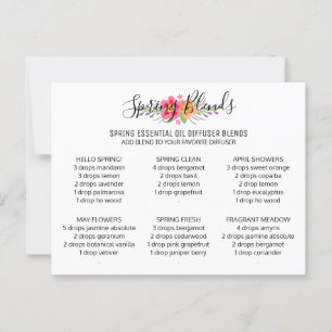 Cartes de poste à fleurs pour les huiles essentiel